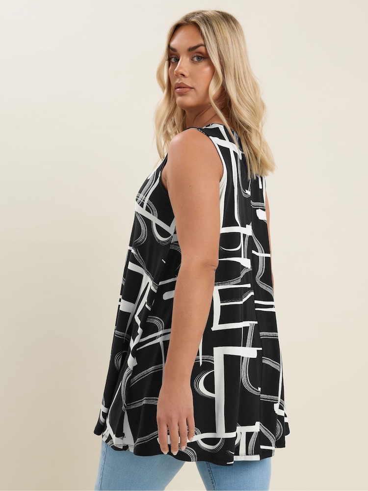 Yours Curve Abstract Print Vest - Bild 2 von 5