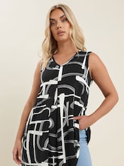 Yours Curve Abstract Print Vest - Bild 3 von 5