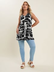 Yours Curve Abstract Print Vest - Bild 4 von 5