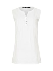 Long Tall Sally Green 100% Cotton Sleeveless Henley T-Shirts 2 Pack - Image 7 of 8
