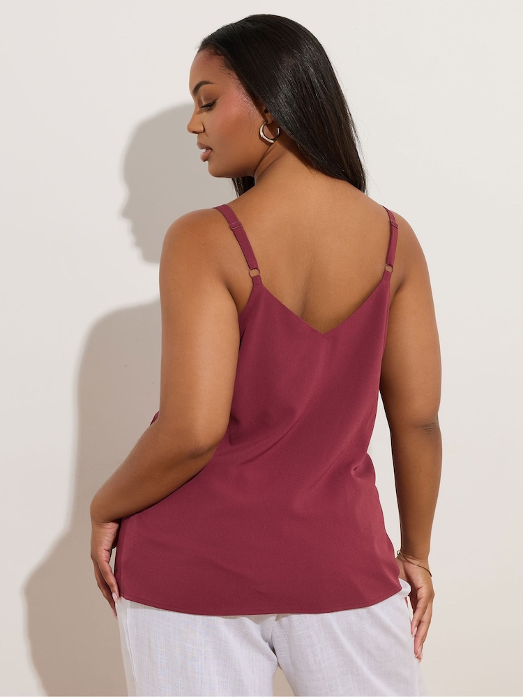 Vermelho - Yours Curve Button Woven Cami - Imagem 2 de 5