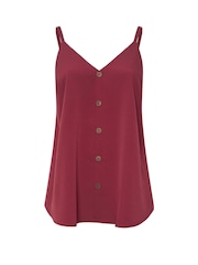 Vermelho - Yours Curve Button Woven Cami - Imagem 5 de 5