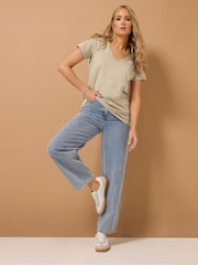 Long Tall Sally Pink 100% Cotton V-Neck T-Shirts 3 Pack - Image 4 of 8