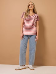 Long Tall Sally Pink 100% Cotton V-Neck T-Shirts 3 Pack - Image 5 of 8