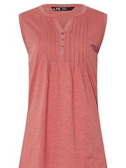 Long Tall Sally Pink 100% Cotton Sleeveless Henley T-Shirts 2 Pack - Image 7 of 7