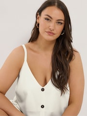 Yours Curve Natural Button Woven Cami - Image 4 of 5