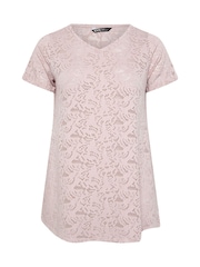 Yours Curve Pink Broderie Anglaise Top - Image 5 of 5