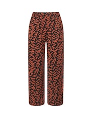 Yours Curve Black Abstract Structured Wide Leg Trousers - Image 6 of 6