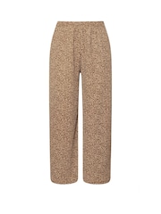Yours Curve Brown Abstract Structured Wide Leg Trousers - Image 6 of 6