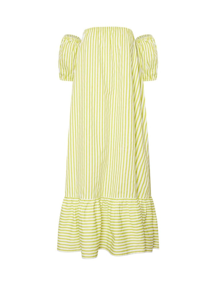 PixieGirl Petite Bardot Sea Leaf 100% Cotton Maxi Dress - Imagen 6 de 6