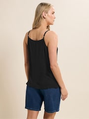 Long Tall Sally Black Crinkle Button Vest - Image 3 of 5