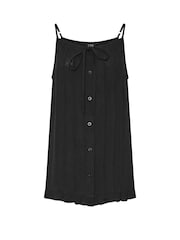 Long Tall Sally Black Crinkle Button Vest - Image 5 of 5
