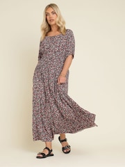 Yours Curve Black Boho Midaxi Dress - Image 2 of 5