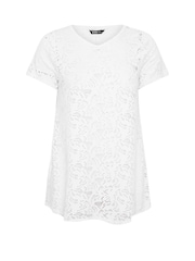 Yours Curve White Broderie Anglaise Top - Image 5 of 5