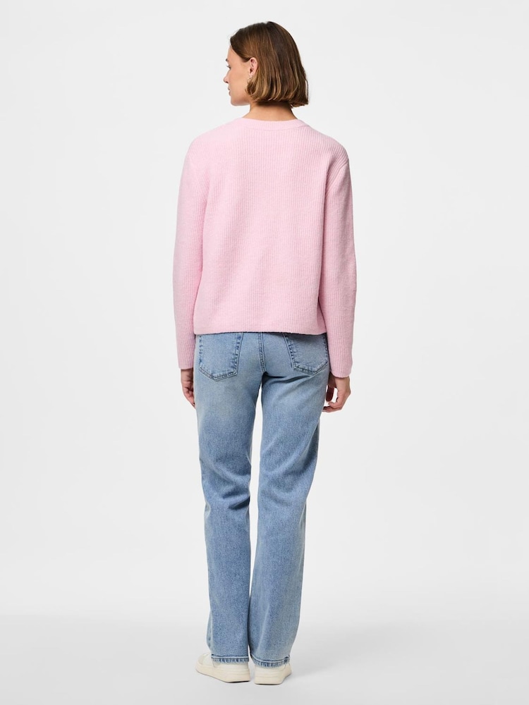 PIECES Pink Tie Front Knitted Cardigan - Image 2 of 3