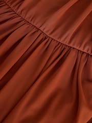 Rust Brown Mesh Multiway Bridesmaid Wedding Maxi Dress - Image 4 of 4