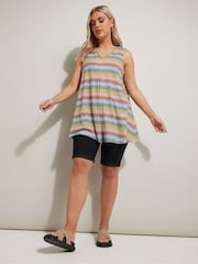 Yours Curve Pink Striped Vest - Image 2 of 5