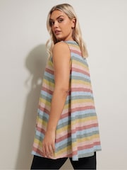 Yours Curve Pink Striped Vest - Image 3 of 5