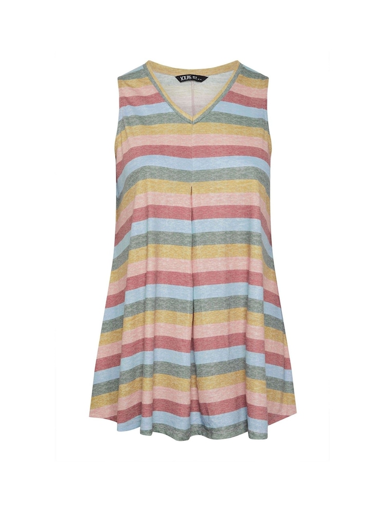 Yours Curve Pink Striped Vest - Image 5 of 5