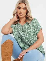 Yours Curve Floral Textured Top - Bild 1 von 6