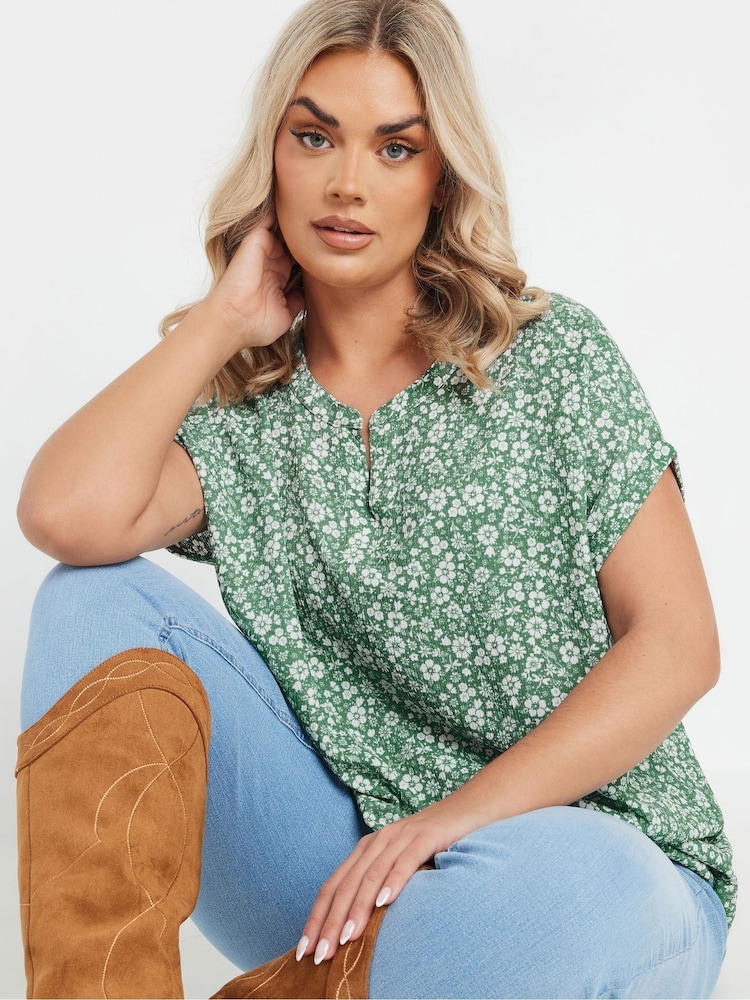 Yours Curve Floral Textured Top - Bild 1 von 6