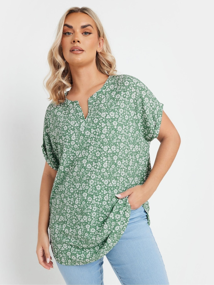 Yours Curve Floral Textured Top - Bild 2 von 6