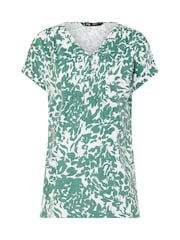 Long Tall Sally Light Green 100% Cotton Short Sleeve Pintuck Henley Top - Image 5 of 5
