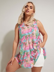 Yours Curve Light Pink Striped Vest - Image 1 of 4