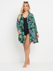 Yours Curve Green Leaf Beach Shirt - Image 4 of 6