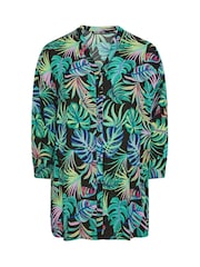 Yours Curve Green Leaf Beach Shirt - Image 6 of 6