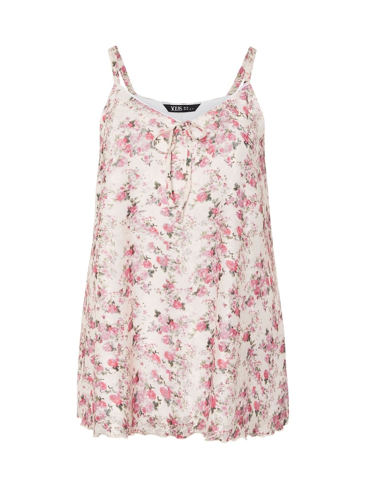 Pink - Yours Curve Pico Lace Cami Top - Bild 5 von 5 Pink - Yours Curve Pico Lace Cami Top - Bild 5 von 5