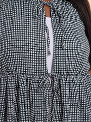 Yours Curve Black Sleeveless Peasant Gingham Top - Image 4 of 5
