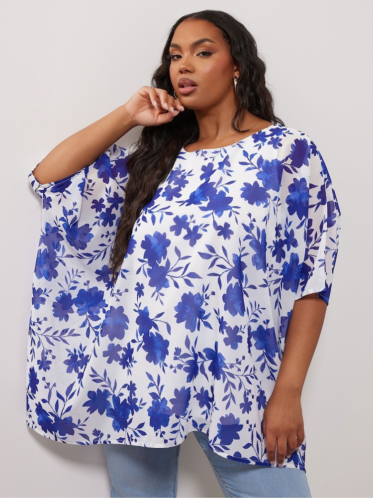 modra - Yours Curve London Cape Top - Slika 1 iz 5 modra - Yours Curve London Cape Top - Slika 1 iz 5