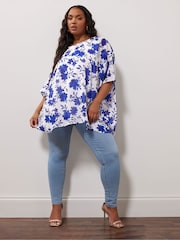 Yours Curve Blue London Cape Top - Image 2 of 5