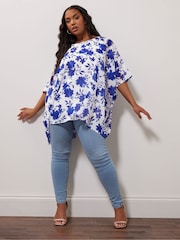 Yours Curve Blue London Cape Top - Image 4 of 5