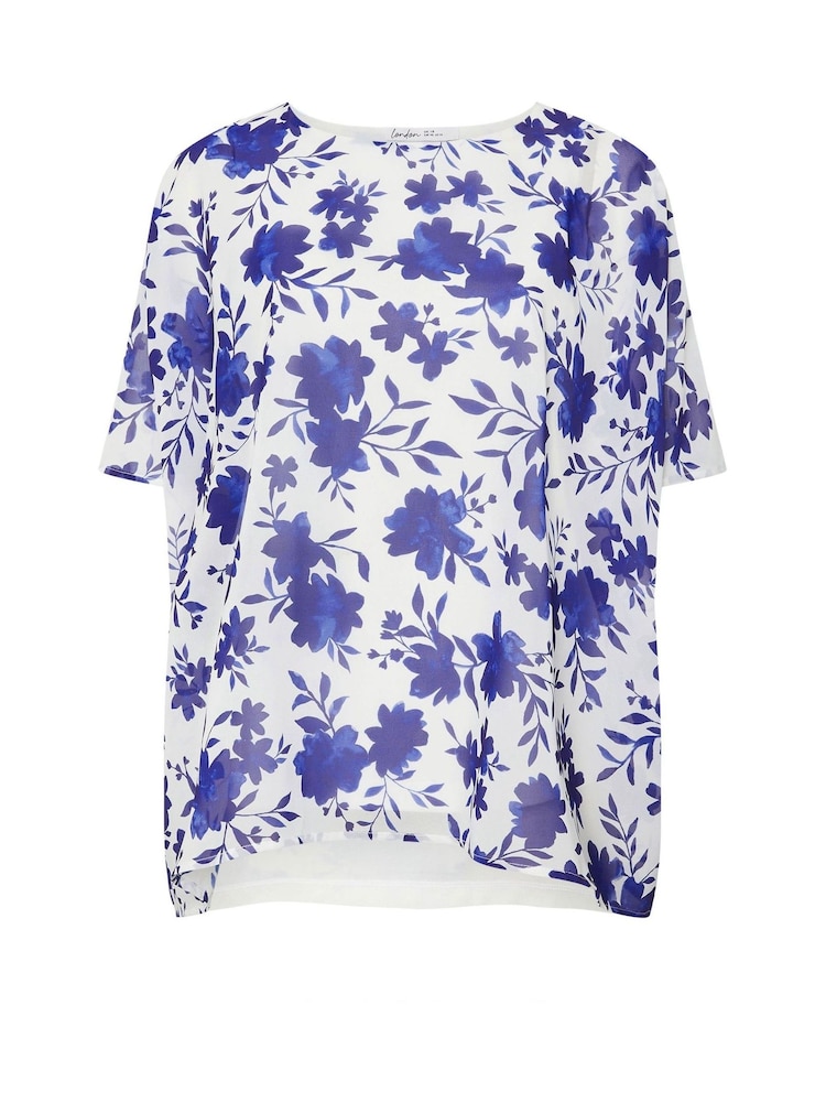 Yours Curve Blue London Cape Top - Image 5 of 5