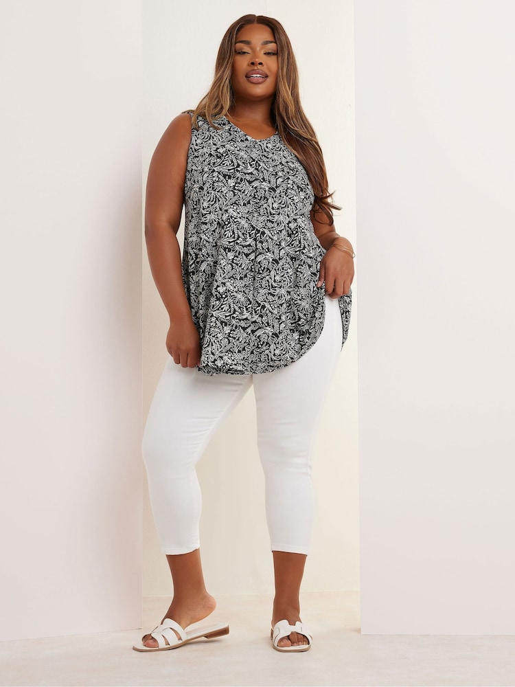 Yours Curve Black Pleated Front Crepe Vest - Image 2 of 5