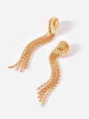 Mint Velvet Gold Tone Shell Drop Earrings - Image 2 of 5