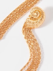 Mint Velvet Gold Tone Shell Drop Earrings - Image 3 of 5
