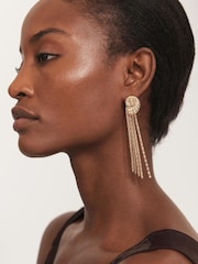 Mint Velvet Gold Tone Shell Drop Earrings - Image 5 of 5
