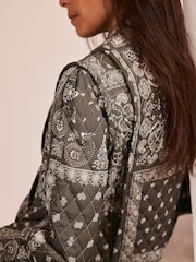 Mint Velvet Green Print Quilted Jacket - Image 4 of 8