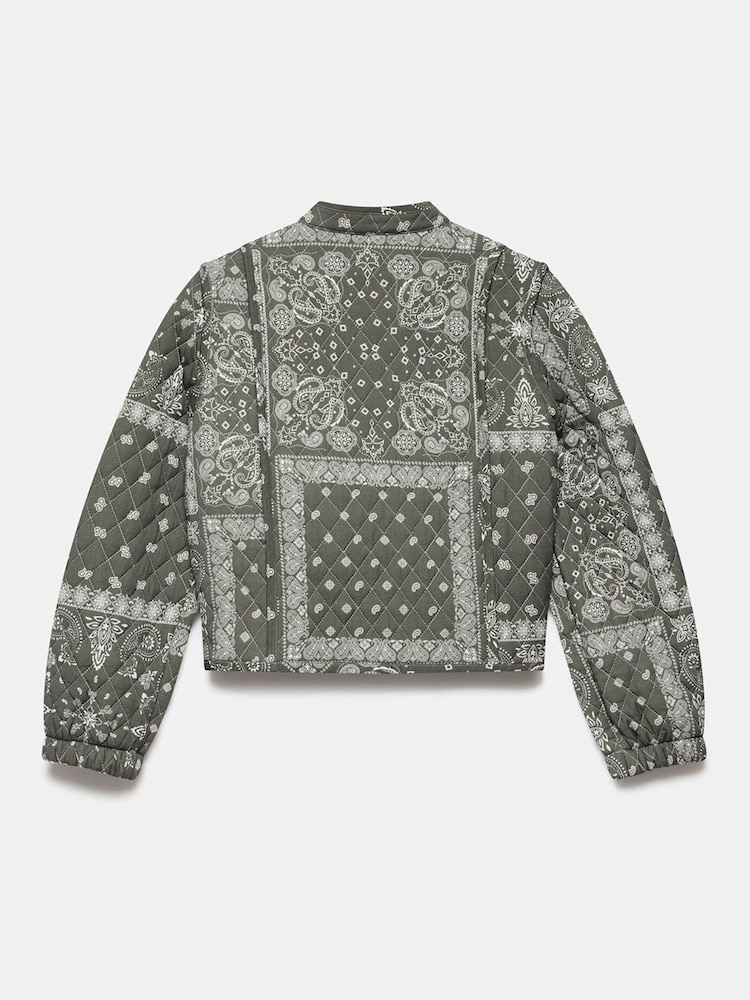 Mint Velvet Green Print Quilted Jacket - Image 8 of 8