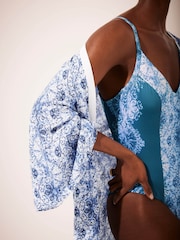 Mint Velvet Blue Printed Long Robe - Image 4 of 8