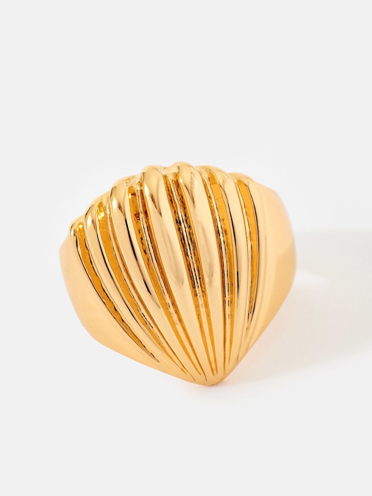 Mint Velvet Gold Tone Statement Shell Ring - Image 1 of 4