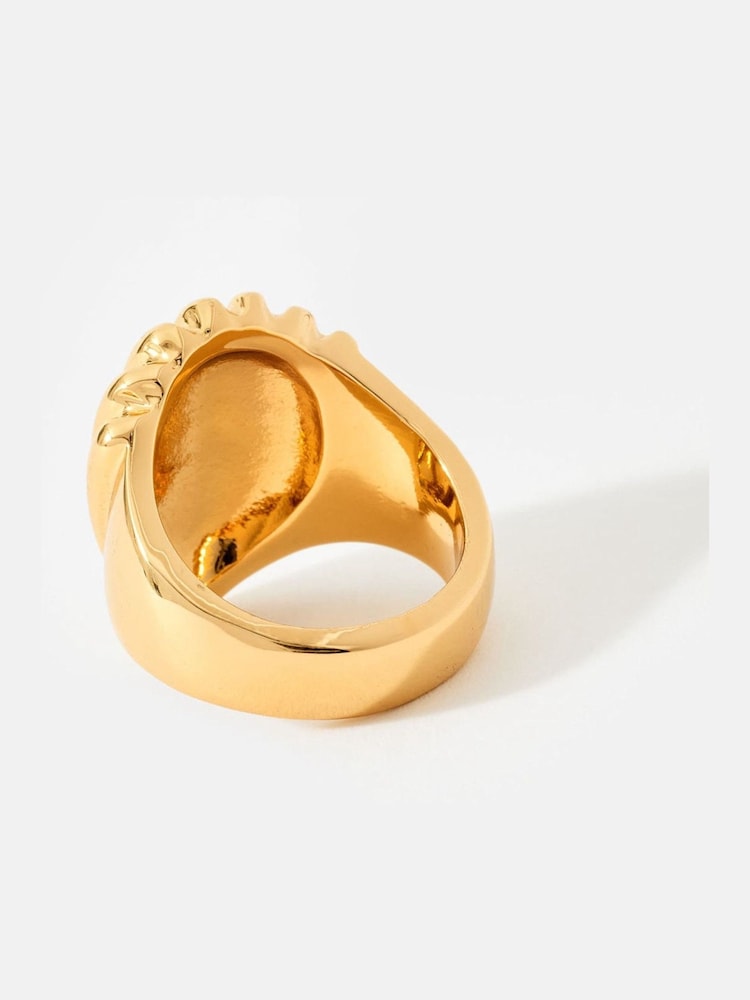 Mint Velvet Gold Tone Statement Shell Ring - Image 2 of 4
