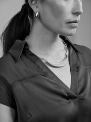 Mint Velvet Silver Tone Collar Necklace - Image 4 of 4