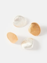 Mint Velvet Gold Tone Statement Shell Earrings - Image 1 of 5