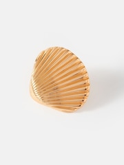 Mint Velvet Gold Tone Statement Shell Earrings - Image 4 of 5