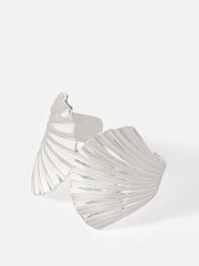 Mint Velvet Silver Tone Statement Shell Cuff Bracelet - Image 1 of 2