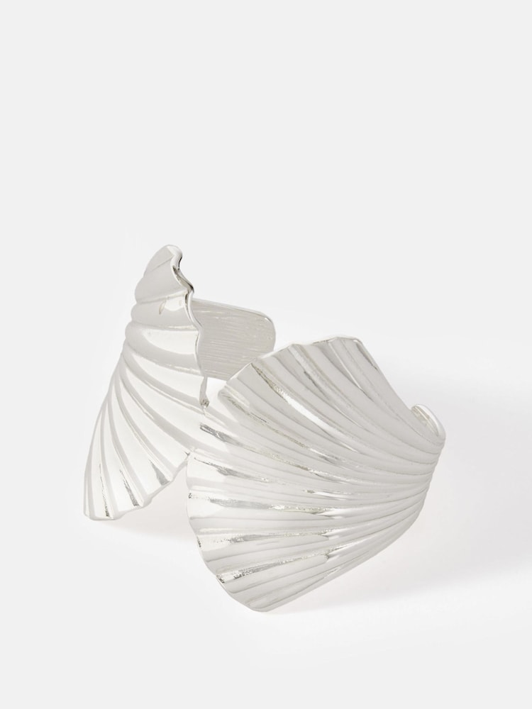Mint Velvet Silver Tone Statement Shell Cuff Bracelet - Image 1 of 2 Mint Velvet Silver Tone Statement Shell Cuff Bracelet - Image 1 of 2